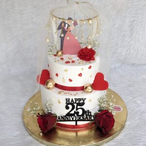 25th Anniversary Glass Dome Cake by Bakeology, Gwalior