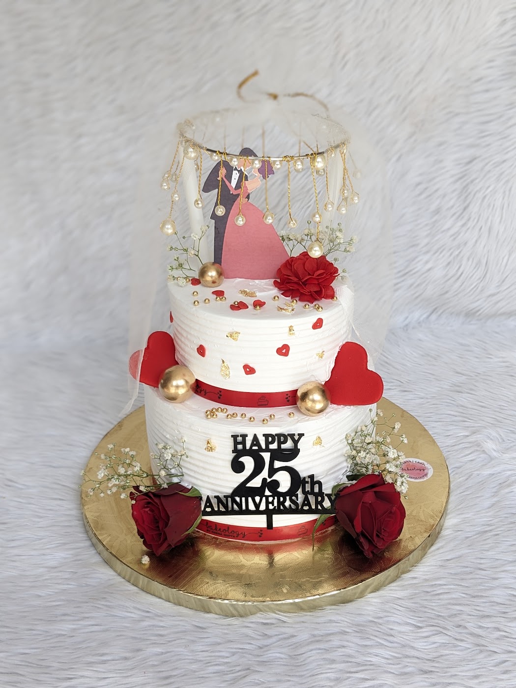 25th Anniversary Glass Dome Cake by Bakeology, Gwalior