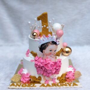 Baby Girl First Birthday Cake by Bakeology, Gwalior