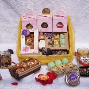 Bakeology Grand Diwali Hamper Basket, eggless Diwali hamper