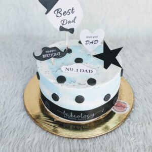 Best Dad Polka Dot Cake by Bakeology, Gwalior