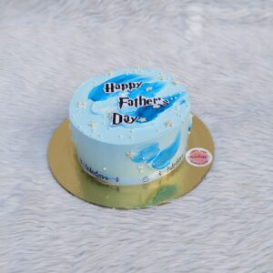 Blue Watercolour Fathers Day Cake by Bakeology, Gwalior