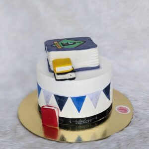 Books and Bunting Graduation Cake by Bakeology, Gwalior