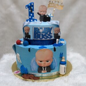 Boss Baby First Birthday Two Tier Cake by Bakeology, Gwalior