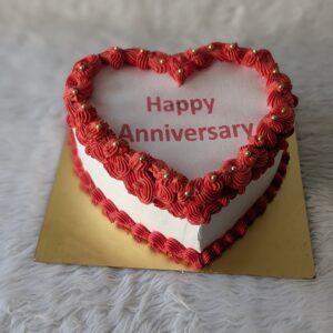 Classic Red Heart Anniversary Cake by Bakeology, Gwalior