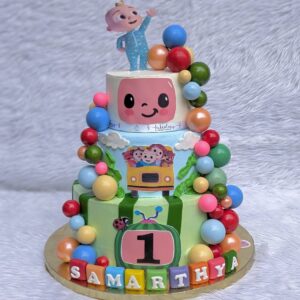 Cocomelon Bubble Balls Two Tier Cake by Bakeology, Gwalior