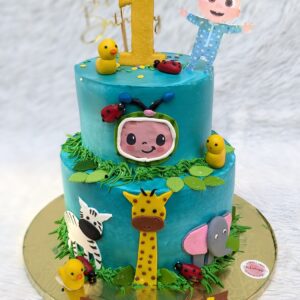 Cocomelon Jungle Two Tier Cake by Bakeology, Gwalior