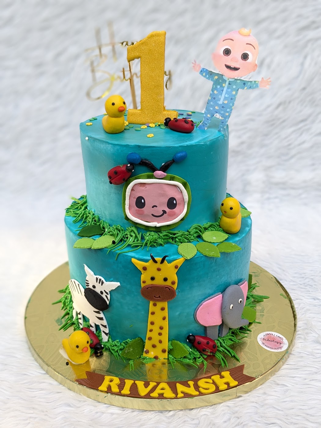 Cocomelon Jungle Two Tier Cake by Bakeology, Gwalior