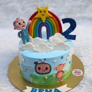 Cocomelon Rainbow Clouds Cake by Bakeology, Gwalior