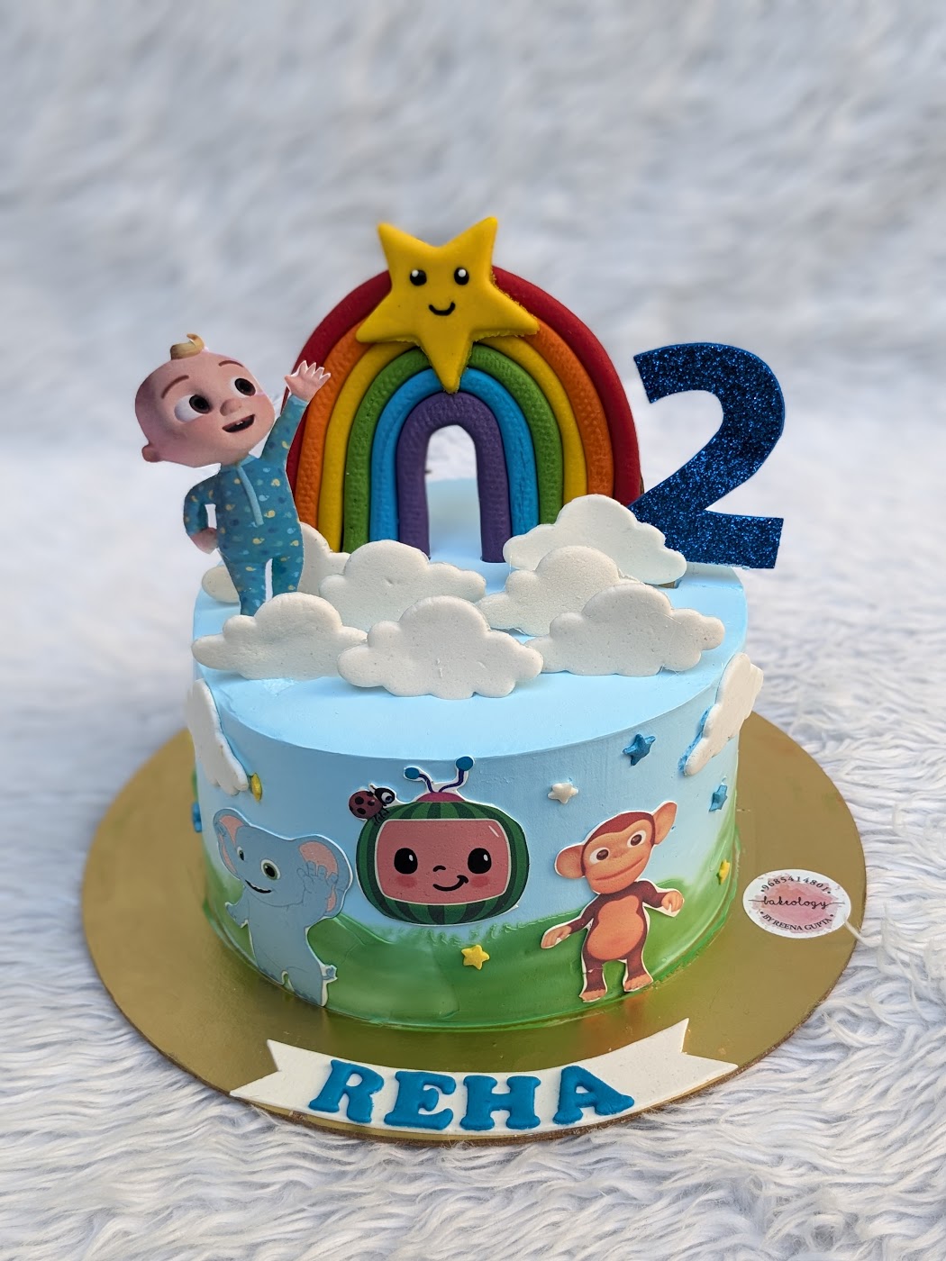 Cocomelon Rainbow Clouds Cake by Bakeology, Gwalior