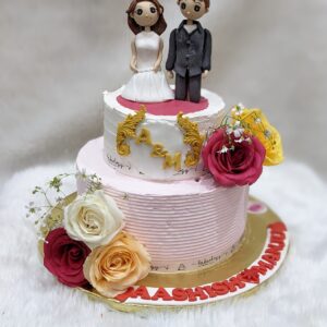 Couple Figure Rose Two Tier Cake by Bakeology, Gwalior