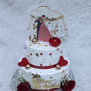 Couple in Glass Dome Two Tier Cake by Bakeology, Gwalior