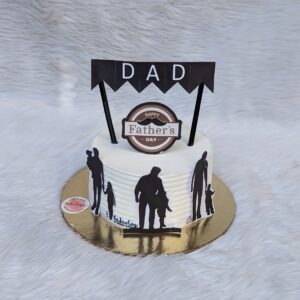 Dad and Kids Silhouette Cake by Bakeology, Gwalior