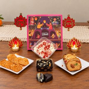 Shubh Diwali Red Velvet Gift Box
