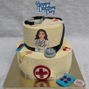 Doctors Day Two Tier Cake by Bakeology, Gwalior