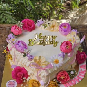 Garden Flower Heart Cake by Bakeology, Gwalior
