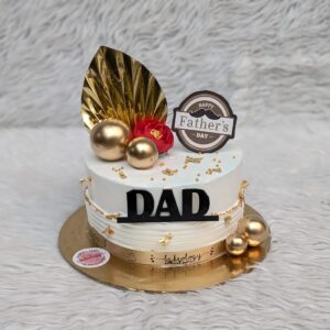 Gold Leaf Dad Cake by Bakeology, Gwalior