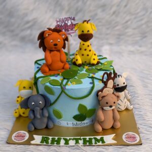 Handmade Jungle Friends Cake by Bakeology, Gwalior