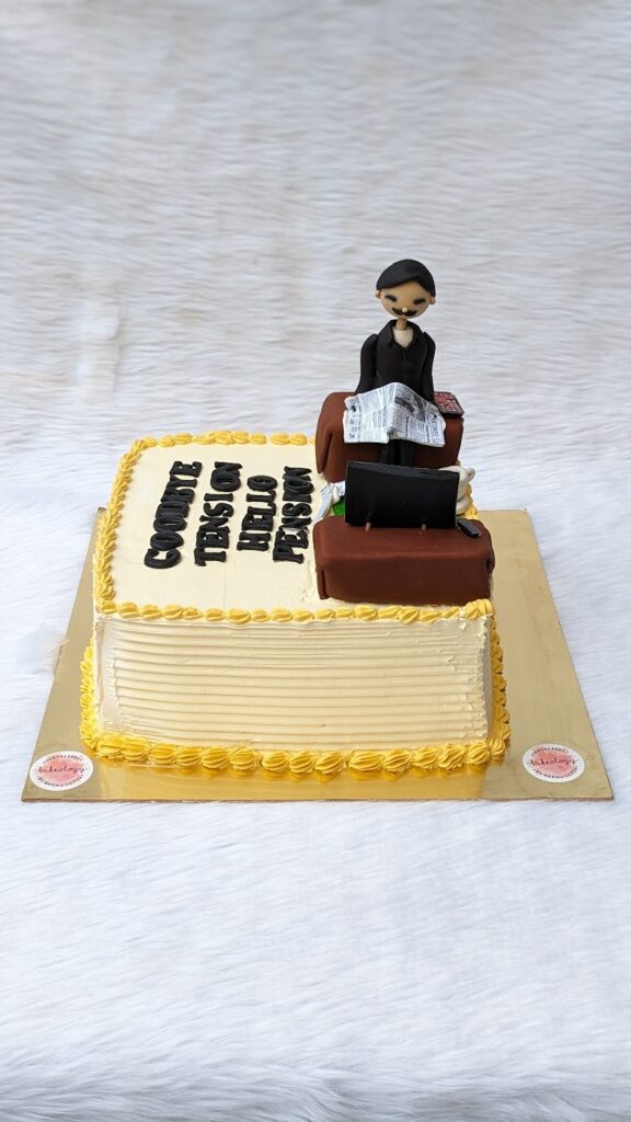 Hello Pension Retirement Cake by Bakeology, Gwalior