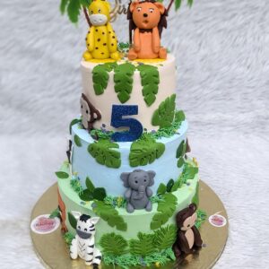 Jungle Three Tier Cake by Bakeology, Gwalior