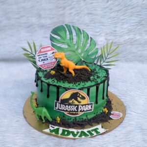 Jurassic Dinosaur Drip Cake by Bakeology, Gwalior