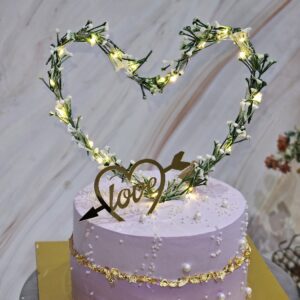 Lavender Fairy Light Heart Cake by Bakeology, Gwalior
