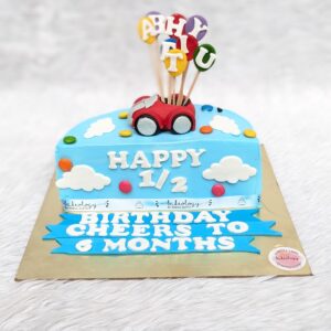 Little Red Car Half Cake by Bakeology, Gwalior