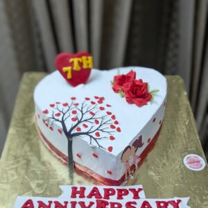 Love Tree Heart Anniversary Cake by Bakeology, Gwalior