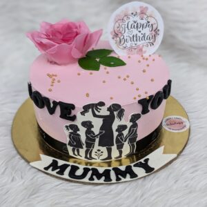 Love You Mummy Family Cake by Bakeology, Gwalior