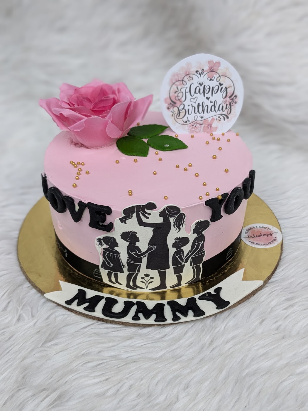 Love You Mummy Family Cake by Bakeology, Gwalior
