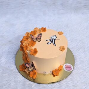 Maa Peach Flower Cake by Bakeology, Gwalior