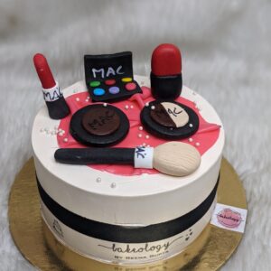 Makeup Kit Black and White Cake by Bakeology, Gwalior