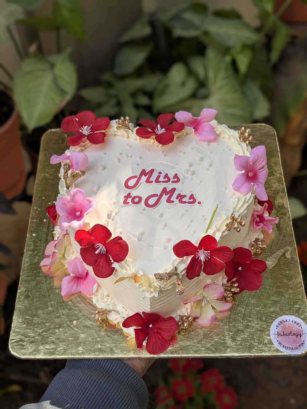 Miss to Mrs Heart Cake by Bakeology, Gwalior