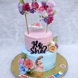 Mom and Dad to Be Two Tier Cake by Bakeology, Gwalior