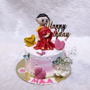 Mom in Red Saree Figure Cake by Bakeology, Gwalior