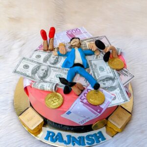Money Theme Cake with Fondant Figure by Bakeology, Gwalior