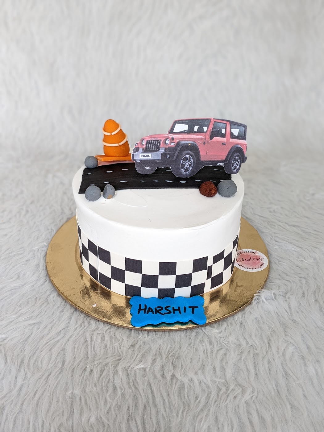 Off Road Jeep Checkered Cake by Bakeology, Gwalior