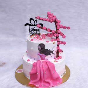 Pink Gown Two Tier Birthday Cake by Bakeology, Gwalior