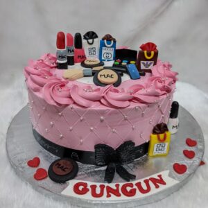 Pink Rosette Makeup Cake by Bakeology, Gwalior