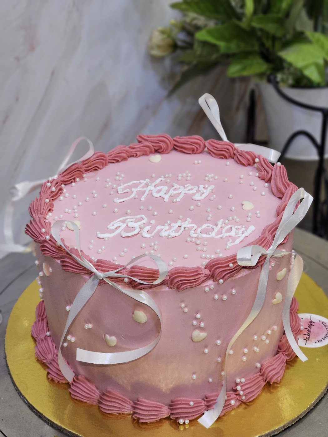 Pink Vintage Birthday Cake by Bakeology, Gwalior