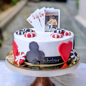 Poker Theme Cake with Photo Card by Bakeology, Gwalior