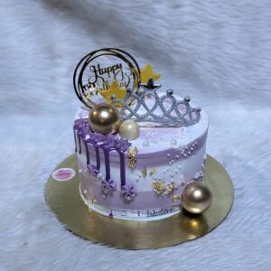 Purple Crown Drip Birthday Cake by Bakeology, Gwalior
