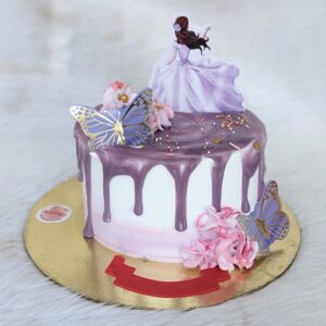 Purple Gown Princess Drip Cake by Bakeology, Gwalior