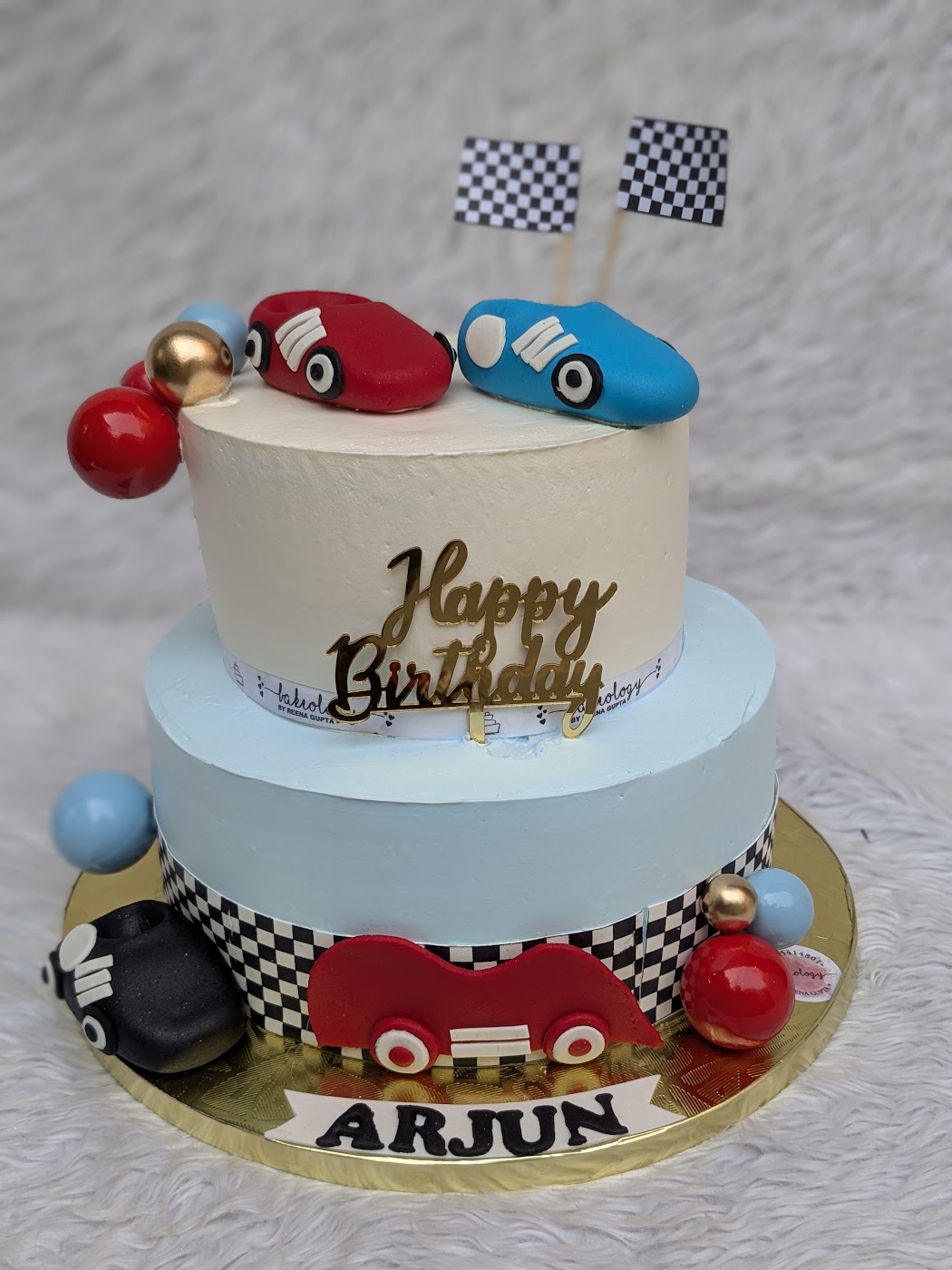 Race Cars Two Tier Cake by Bakeology, Gwalior