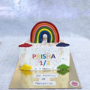 Rainbow Half Birthday Cake by Bakeology, Gwalior