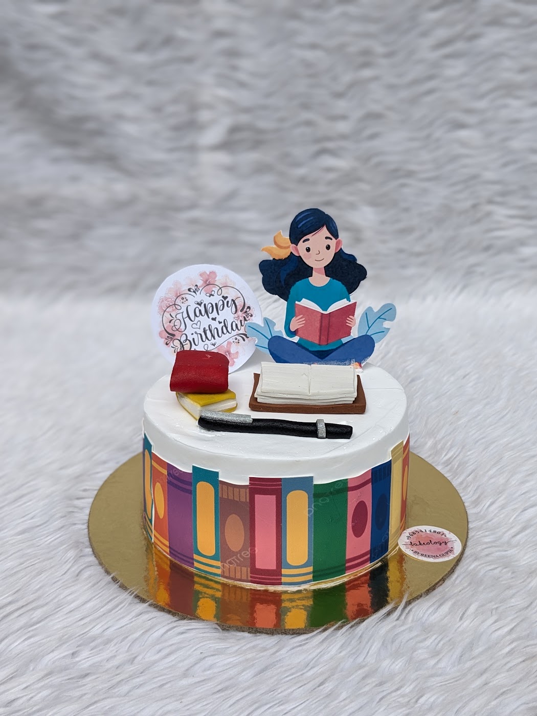 Reading Girl Books Cake by Bakeology, Gwalior
