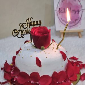 Red Rose Petal Anniversary Cake by Bakeology, Gwalior
