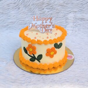 Retro Orange Flower Cake by Bakeology, Gwalior