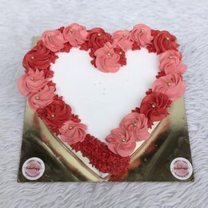 Rose Ring Heart Cake by Bakeology, Gwalior