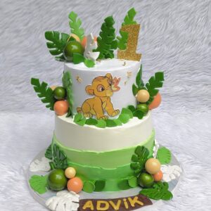 Simba Two Tier Jungle Cake by Bakeology, Gwalior
